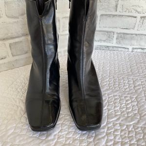 ETIENNE AIGNER PASSAIC Black Leather Boots Size 7.5 M